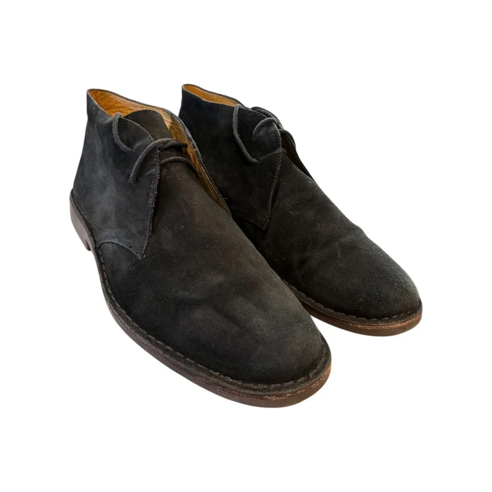 Mens Black‎ Suede Chukka Boots Desert Boots Lace Up Size 9.5